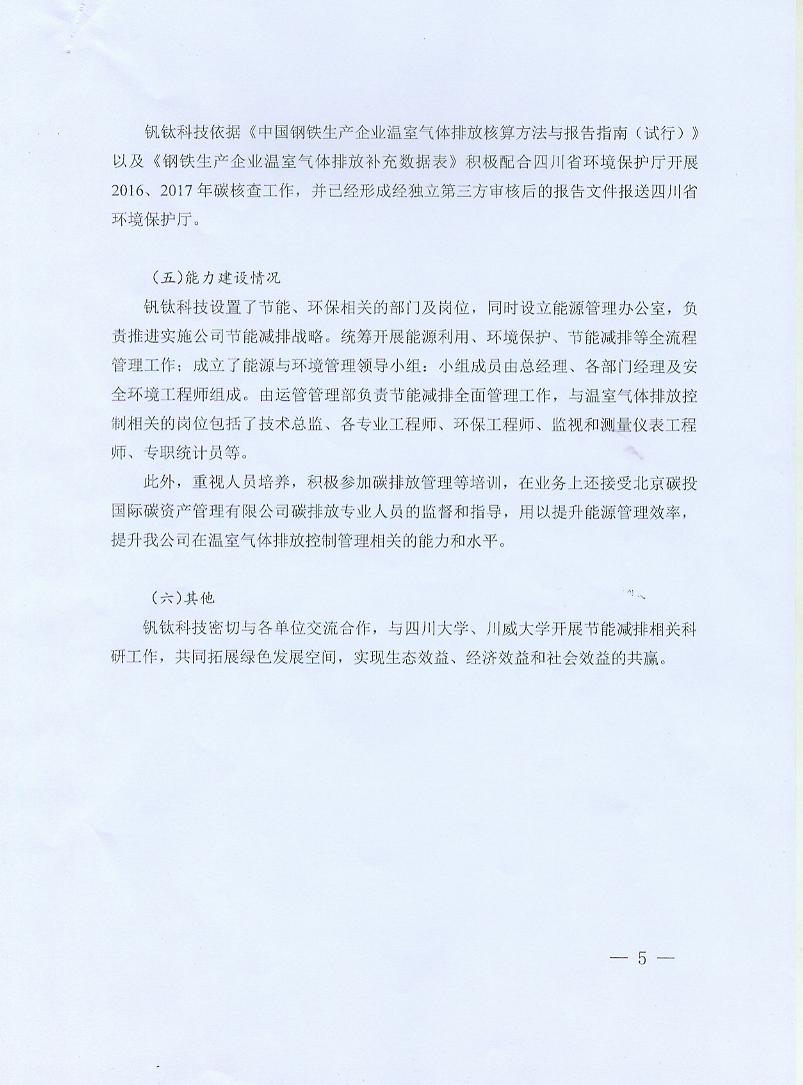成渝釩鈦科技有限公司2017年度溫室氣體排放信息披露書(shū)(圖5)